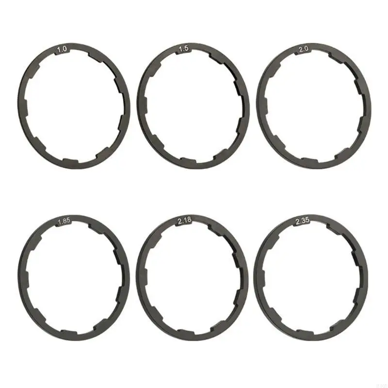 

340F 6Pcs Aluminiums Alloys Flywheels Hub Spacers Bicycles Low Washer Bottom Bracket Gaskets