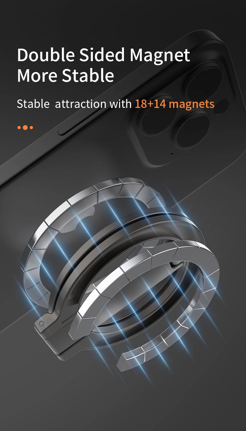 Faltbarer Doppelseitiger Magnetischer Handyhalter für Magsafe Fitnessstudio Laufband Universeller Klappbarer Autohalter Magnetischer Smartphone-Ständer – Detail 5