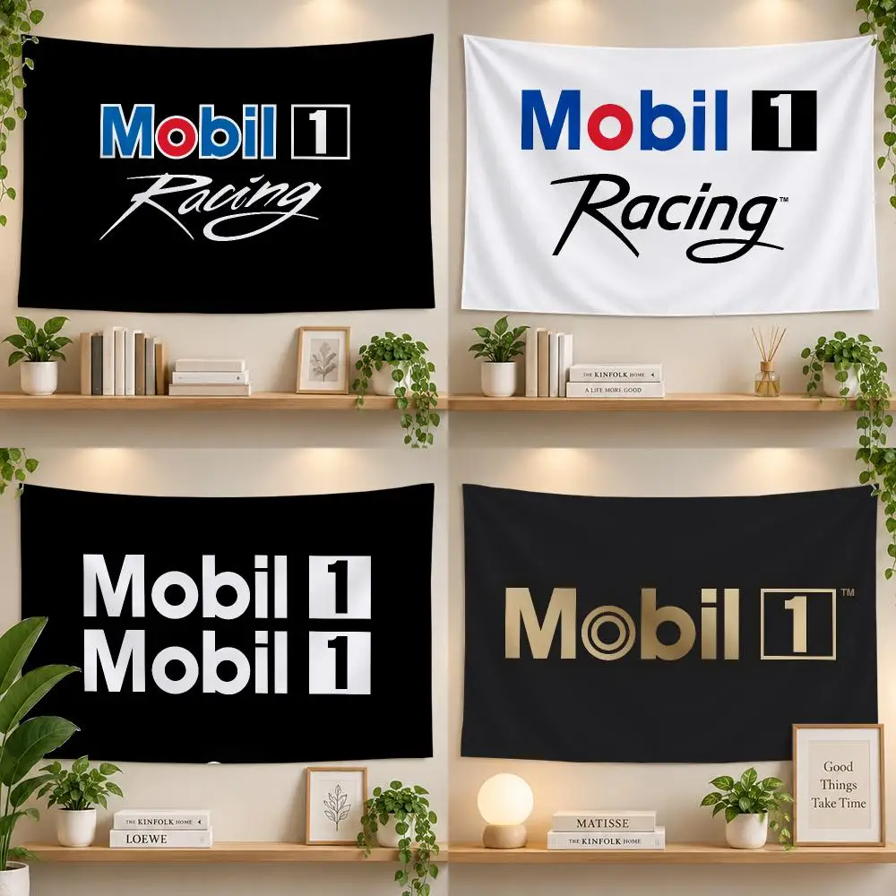 Lubricants Mobil 1 Synthetic Engine Oil Flags Personalized Banner Flag Room Dorm Camping Picnic Garage Bar Outdoor Wall Decor