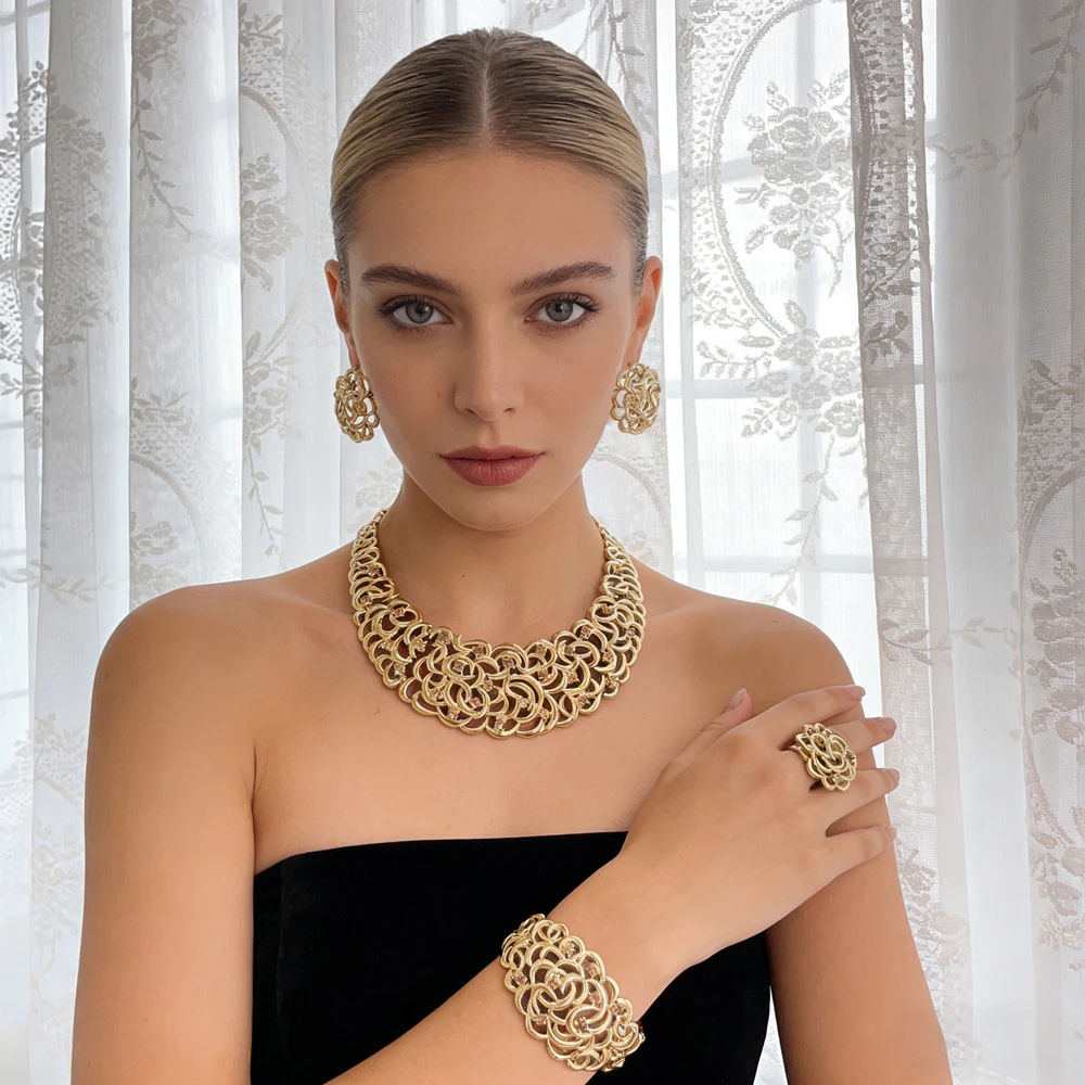 

Latest Brazilian Exquisite Handmade Beautiful Necklace Wedding Party Accessories Fashion Women Jewelry Set FHK23495