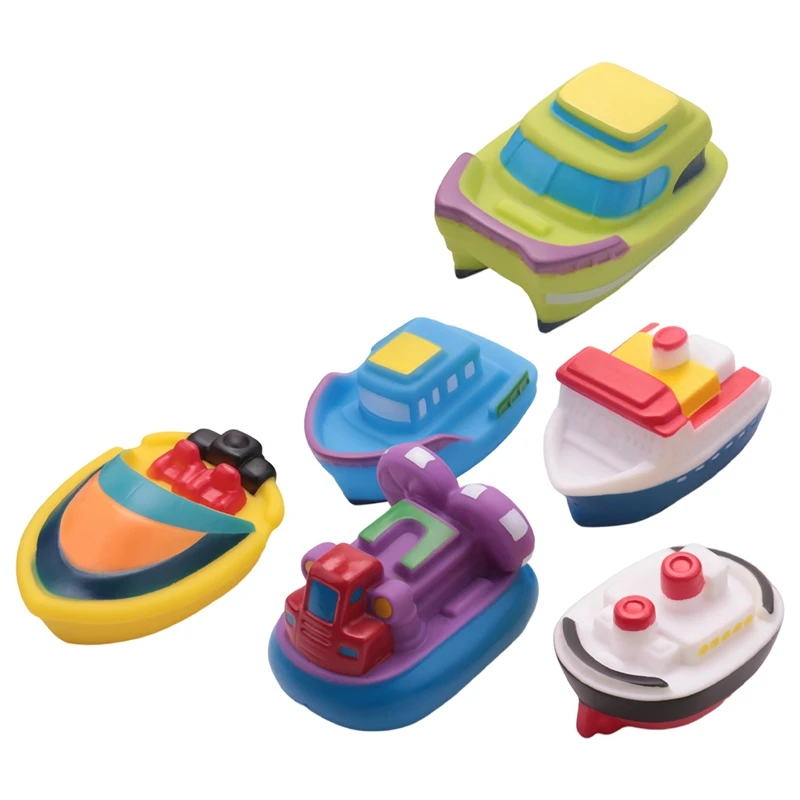 

6Pc Bath Toys Floating Bath Boat Toys Baby Soft Bath Time Toys Bathtub Pool Water Toys And Soft Bath Toys For Toddlers