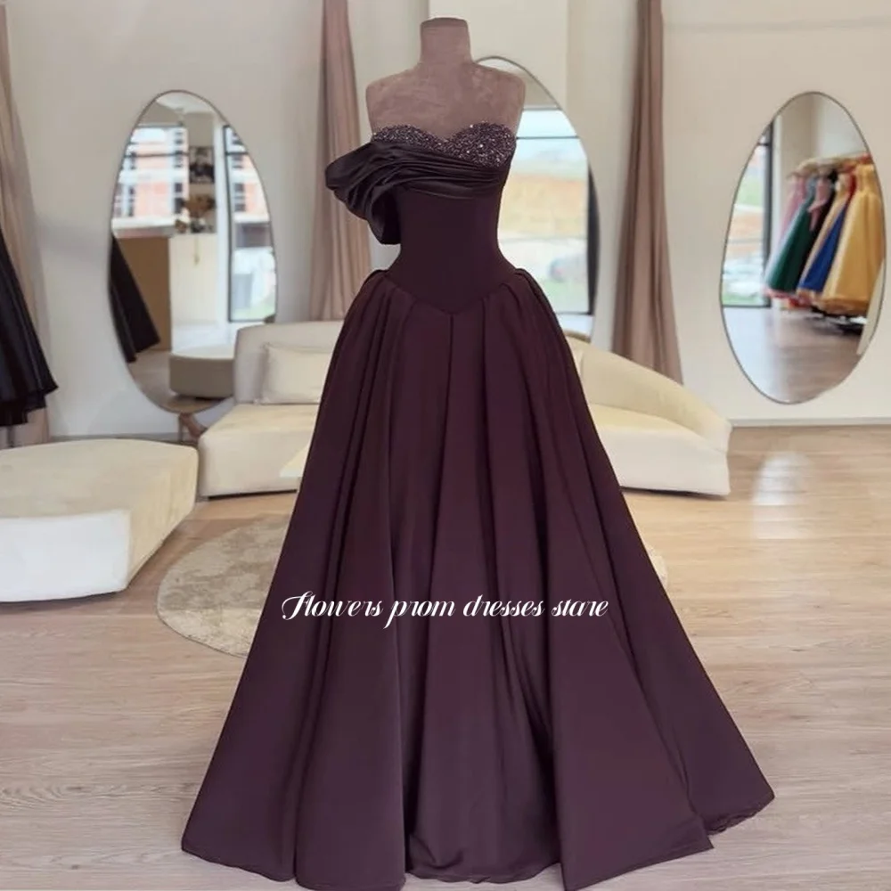

Flowers Sweetheart Evening Dress Beading Party Dress A Line Prom Dress One Shoulder فساتين مناسبة رسمية Customized