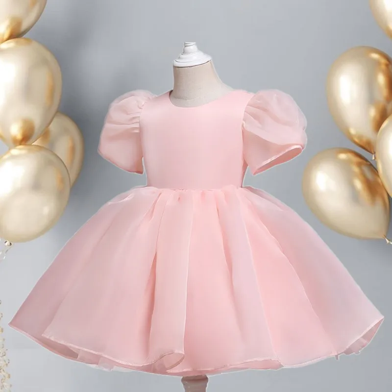 Wedding Birthday Dresses for Girls 3-8 Years Elegant Party Sequins Tutu Christening Gown Kids Children Formal Pageant Clothes