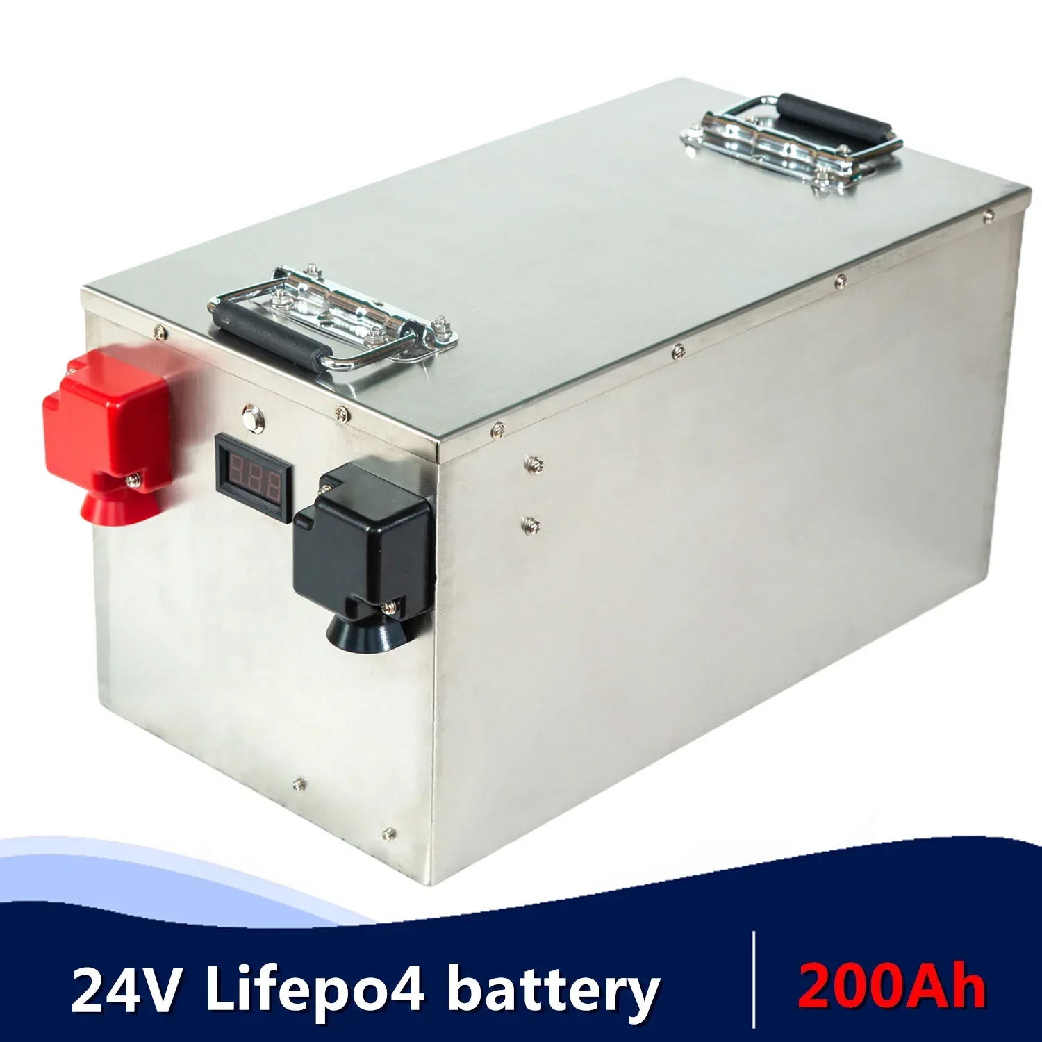 Lifepo4 24V 200AH Lithium Iron Phosphate Battery with BMS Suitable for RV, EV, Car Camping-