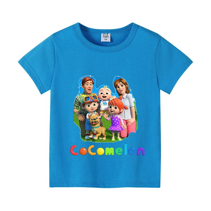 Cocomelons Baby T-Shirts Anime Cotton Short Sleeves Shirts Boys Girls Summer Clothes Cartoon Printed Figures Tops Tees Gift New view 3