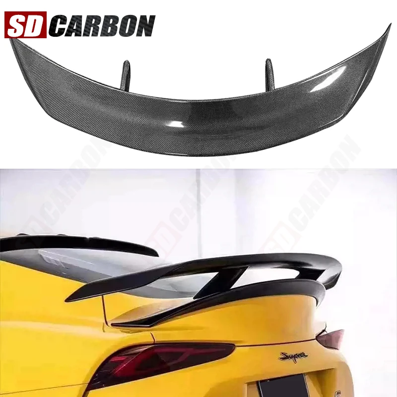 

For Toyota Supra A90 A91 MK5 A Style Carbon Fiber Spoiler Tail fins Material Rear Trunk Spoiler Lip Wings Car Styling body kit
