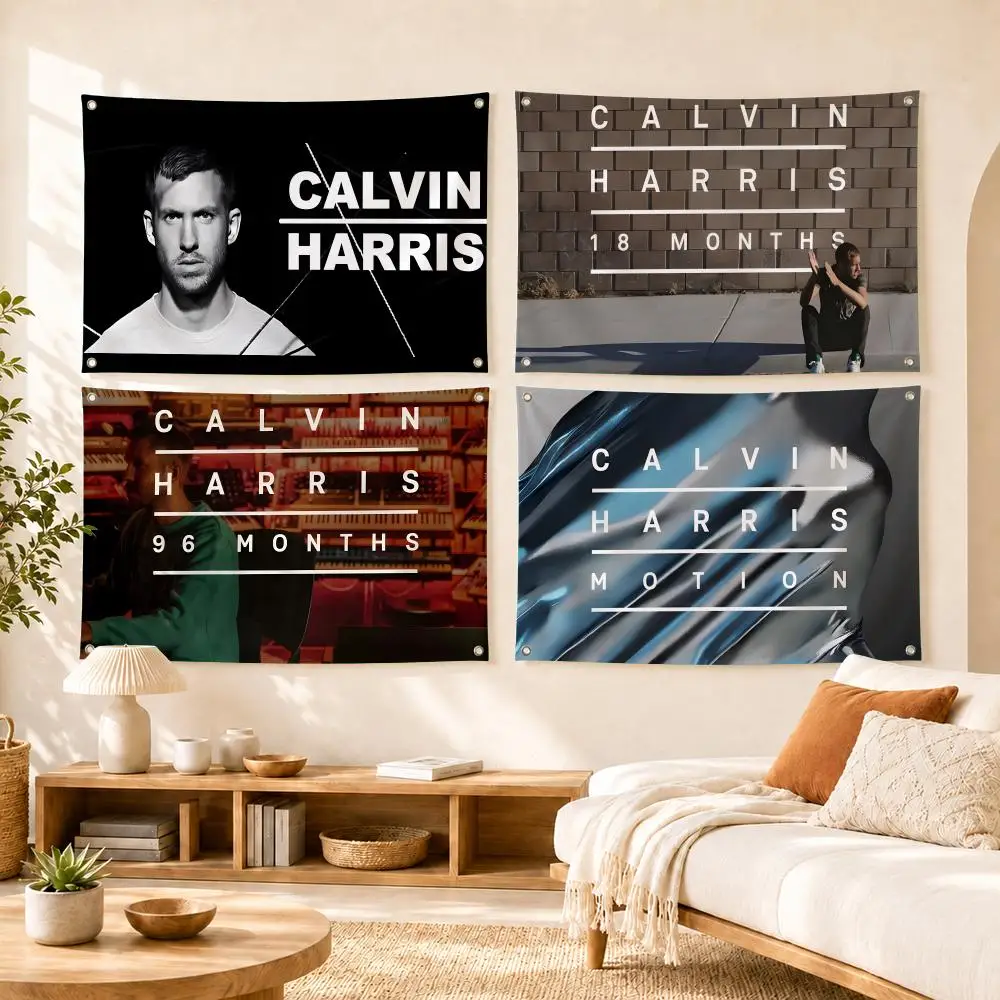 Calvin Harris Pop Flags Flag Soft skin-friendly Durable Tapestry Outdoor party Home living room bedroom Decoration