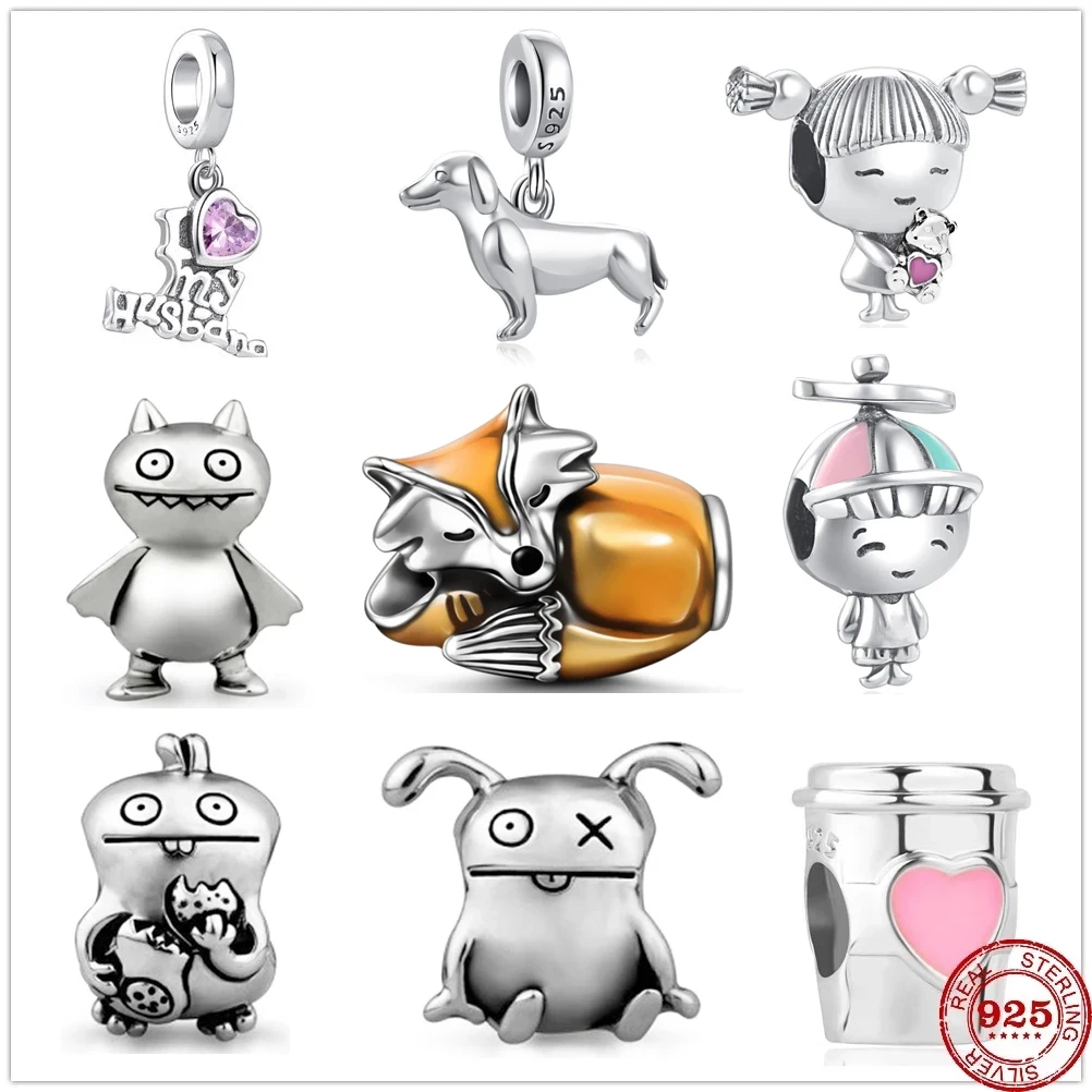 New original I Love Husband Charm Boy and Girl Coffee Cup Bead fit Pandora charms silver 925 bracelets for women DIY Jewelry