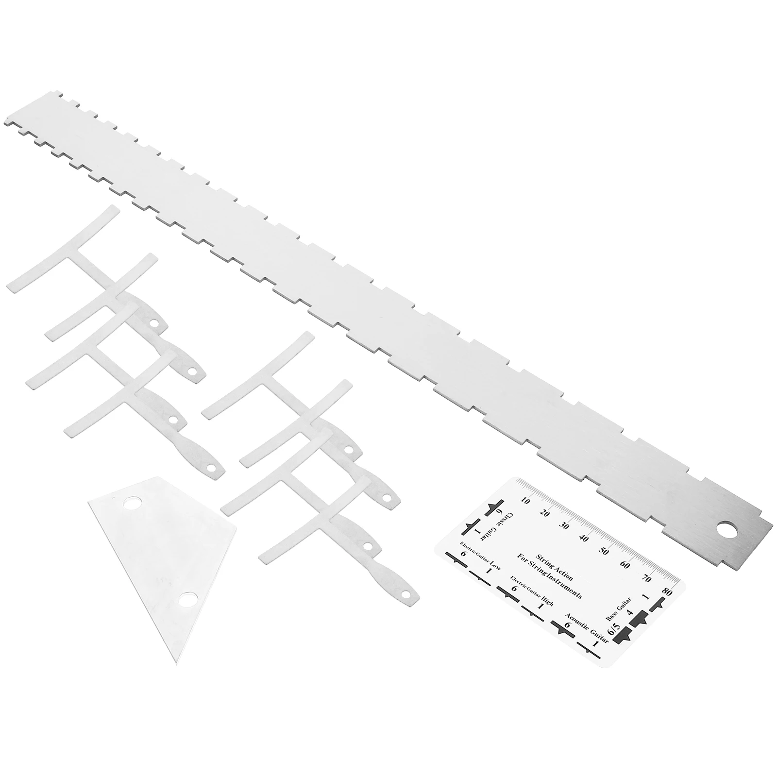 

12 Pcs Guitar Action Gauge Measuring Tool Kit Ruler Electric Luthier Tools Metal Radius