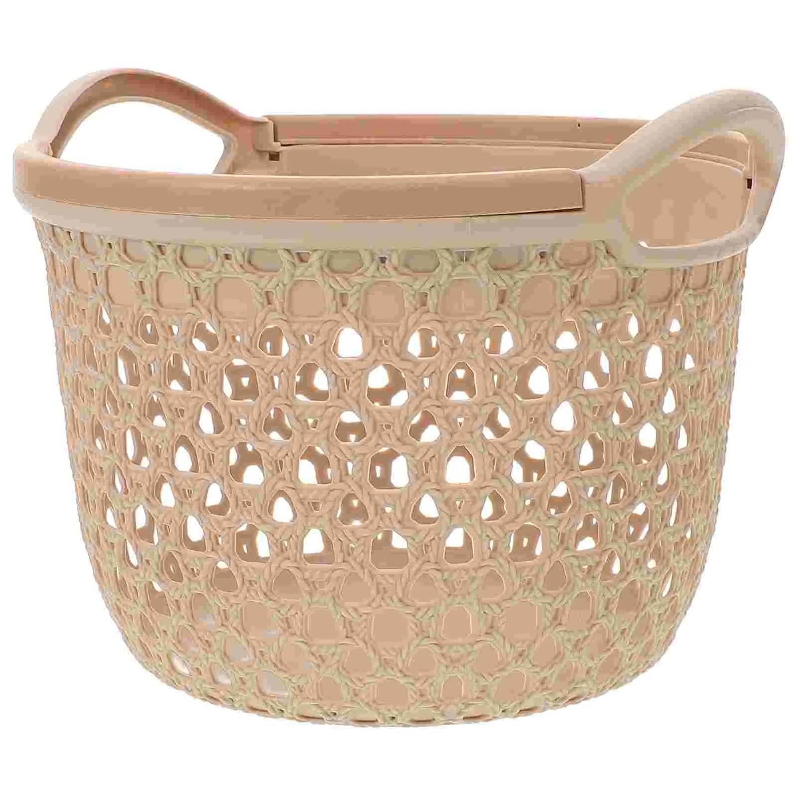 Laundry Basket Pastoral Style Woven Storage Plastic Baskets for Multi-use Hamper