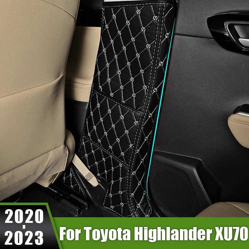 

For Toyota Highlander XU70 Kluger Hybrid 2020 2021 2022 2023 Car B Pillar Mat Anti-kick Pad Cushion Cargo Liner Dust-proof Case