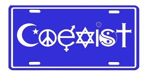 Coexist High Gloss License Plate Aluminum