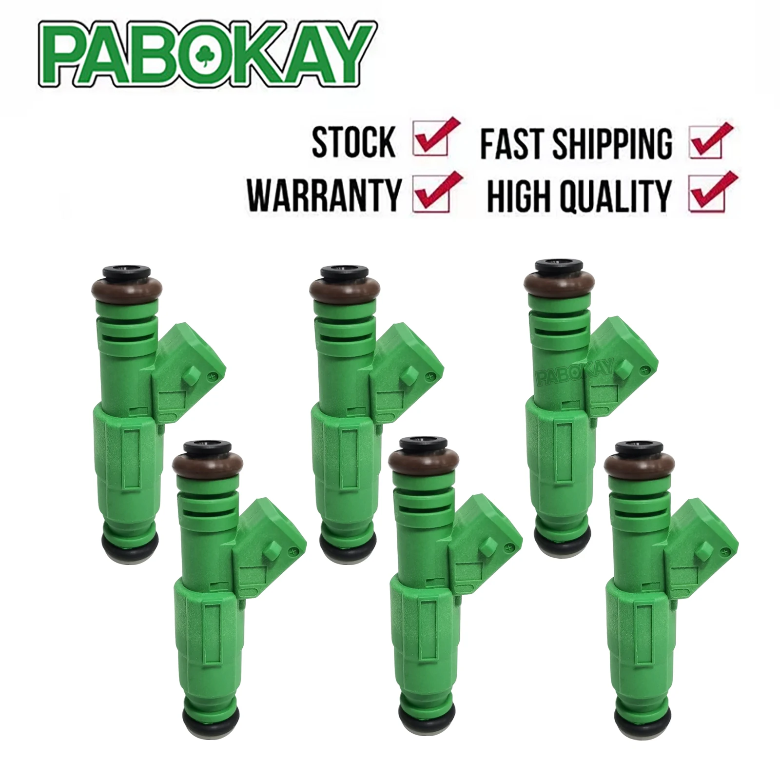 6 pieces x BRAND NEW Green Giant 42lb 440cc Fuel Injector 0280155968 0280150558 9202100 M-9593-F302 for Ford Mustang V8 5.0 GT