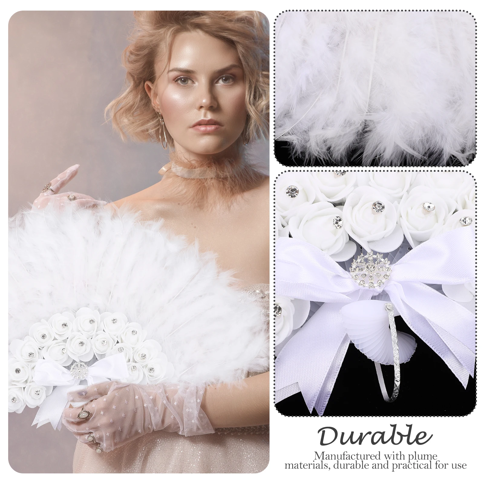 

Dancing Fan Flower Bride Wedding Decor Bachelorette Hand Held Fans for Women