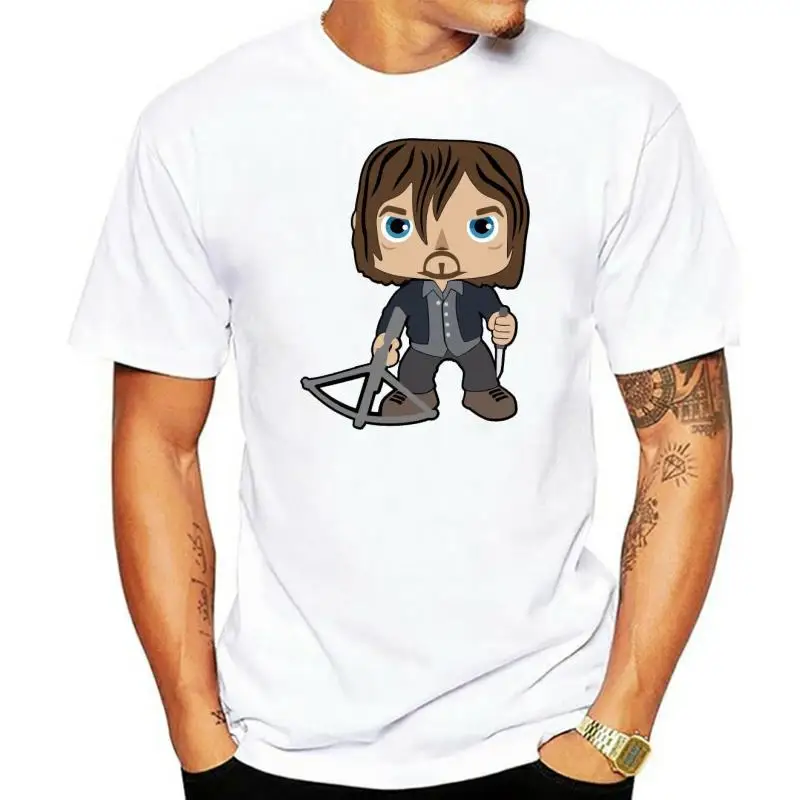 Daryl Dixon Walking Dead Cartoon Zombie Apocalypse Horror Movie T-shirt men t shirt