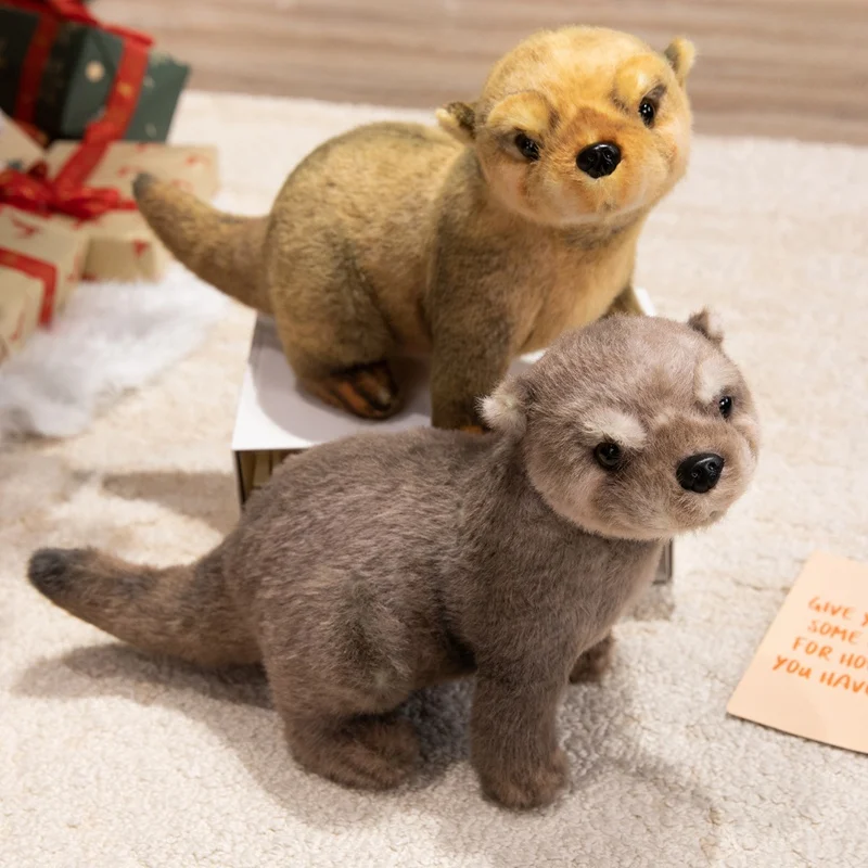 Peluche de Simulation de loutre, mignon et créatif, poupée assise en peluche, Souvenir de Zoo, cadeaux d'anniversaire, vente en gros