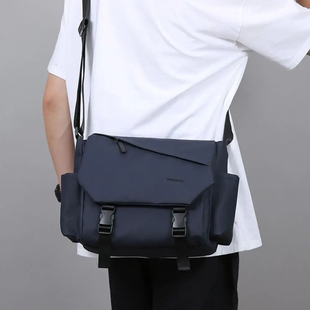 جديد سعة كبيرة للرجال حقيبة كروسبودي بولي PU حزام قابل للتعديل حقيبة كتف متعددة جيوب مقاوم للماء حقيبة أعمال رياضية #2