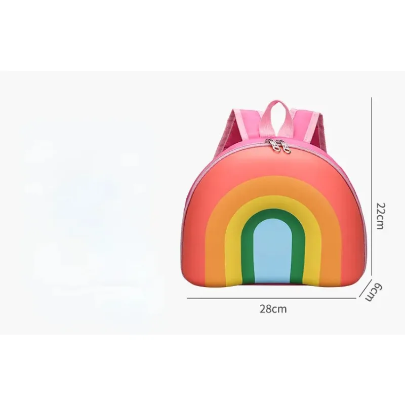 2023 New Korean Version Rainbow Children\'s Backpack Kindergarten Schoolbag 3-5 Years Old Boys Girls Cute Children Kids Bag