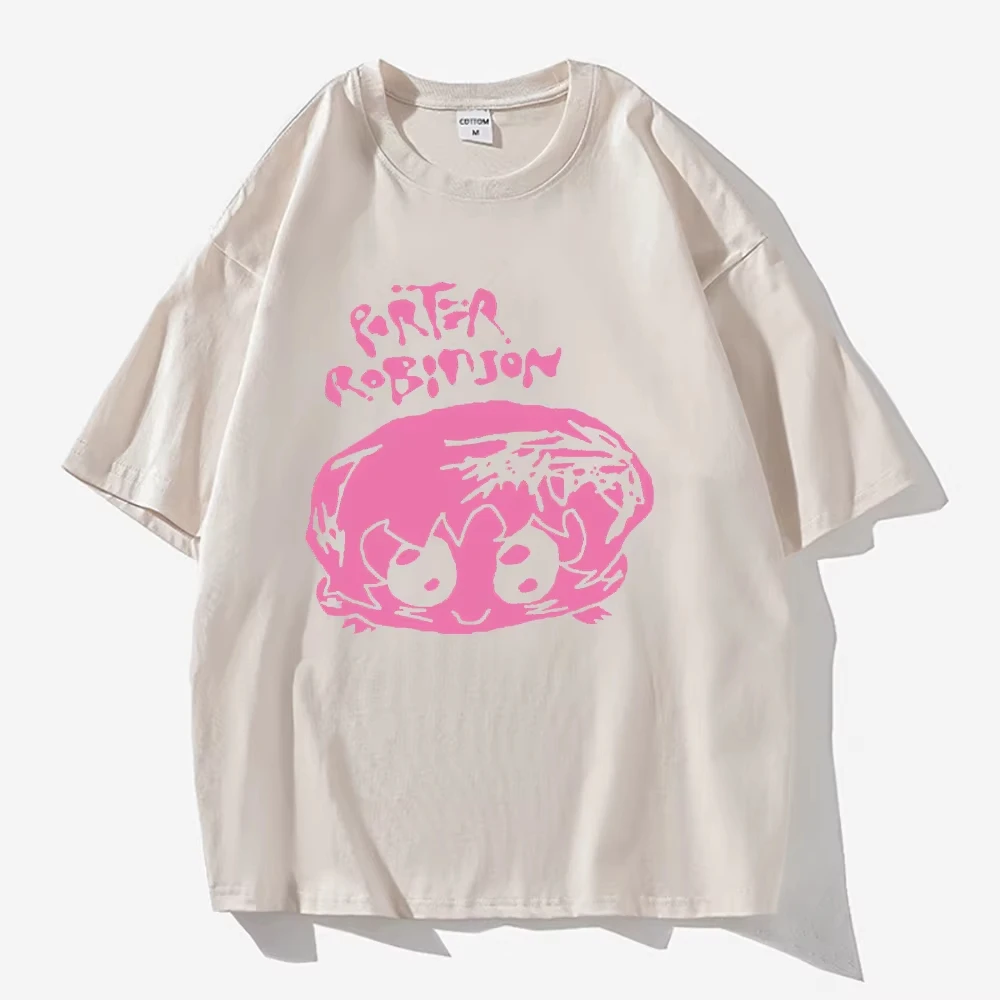 Porter Robinson Aesthetic Graphic T‑shirt Unisex Vintage Washed Cotton Short Sleeve Harajuku Kawaii Streetwear Casual Tops