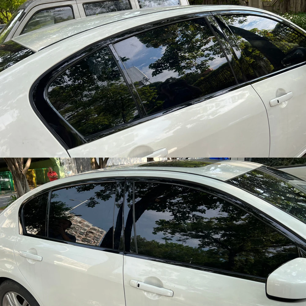 For Infiniti G Series G25 G35 G37 4-door Sedan Window Chrome Remote Dimming Racks ABC Glossy Black Stickers