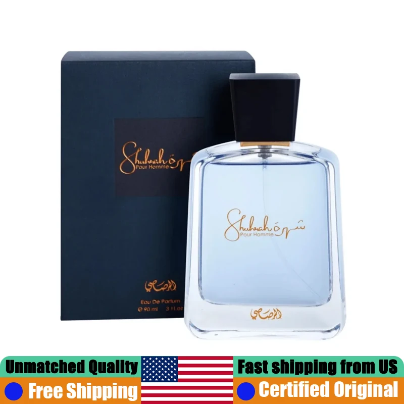 Rasasi Shuhrah Pour Homme Eau de Parfum 3.4 Ounce Premium Arabian Perfumes 100 ML Lasting Woody Aromatic Cologne Perfume for Men