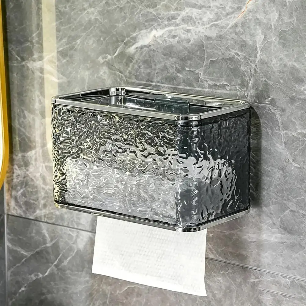 Countertop Free Tissue Box Dustproof Tissue Dispenser Wall-mounted Tissue Box Dispenser with Sealed Waterproof Design