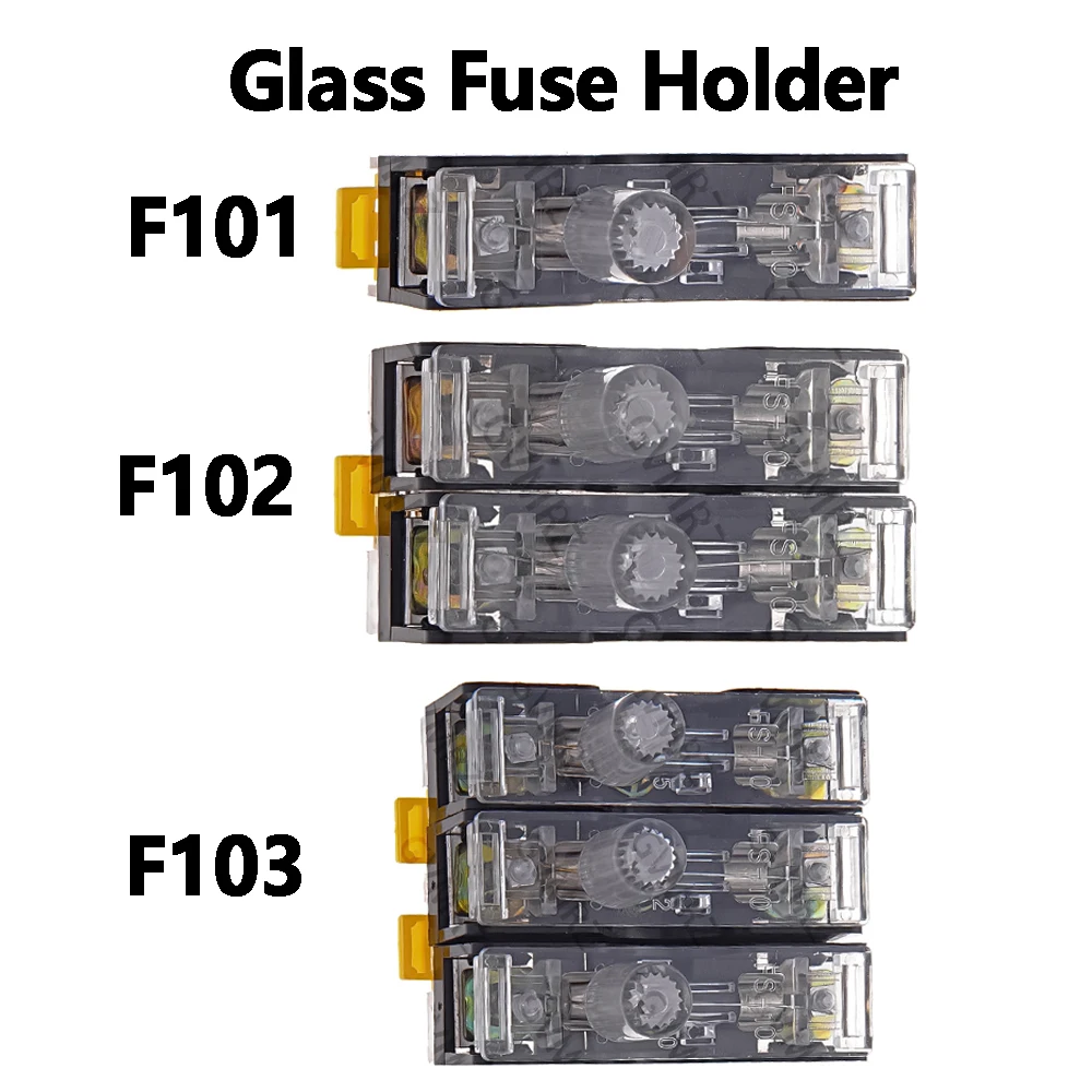 1PCS 6X30mm FS-101 FS103 1Bit FS-101 220V Glass Fuse Holder Din Rail Mount Single Pole 6*30 Fuse Casing FS102 Component