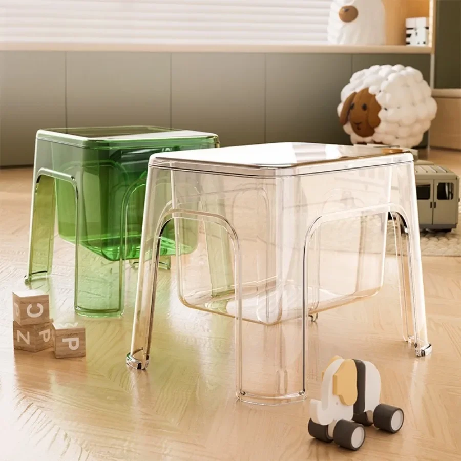 Multi Functional Storage Stool ABS Livingroom Storage Box Sturdy Load-bearing Capacity for Home Use Chair Household Furniture