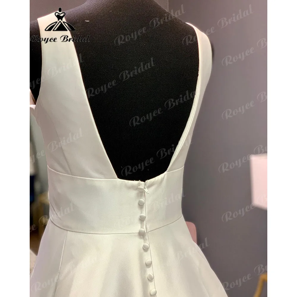 Vestido da Sposa Jubah antik punggung terbuka gaun pernikahan Satin Crepe gaun pengantin wanita tanpa lengan 2024 gaun pengantin wanita Custom buatan kustom