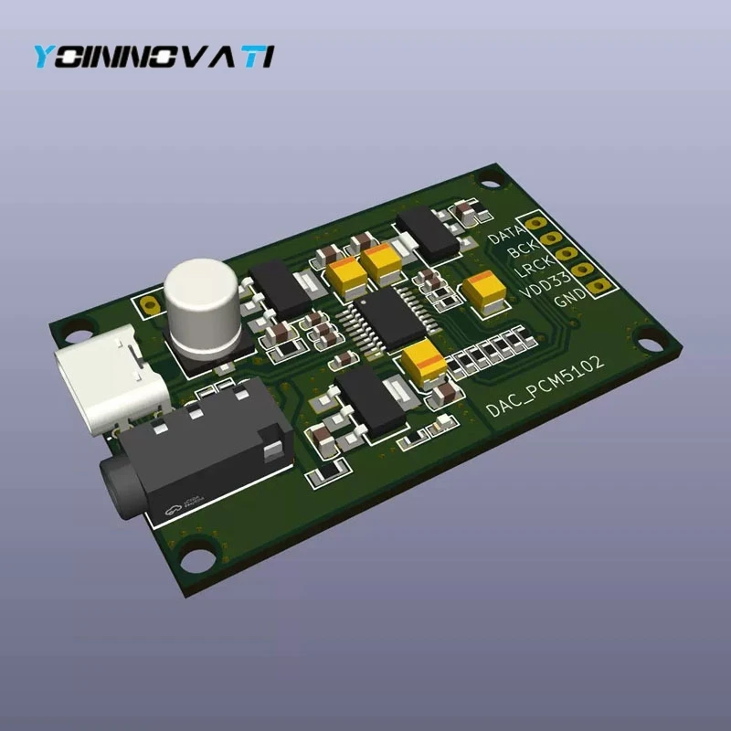 PCM5102A I2S DAC Audio Decoder Board 3.5mm Stereo Analog Output Module for SBC / Development Boards