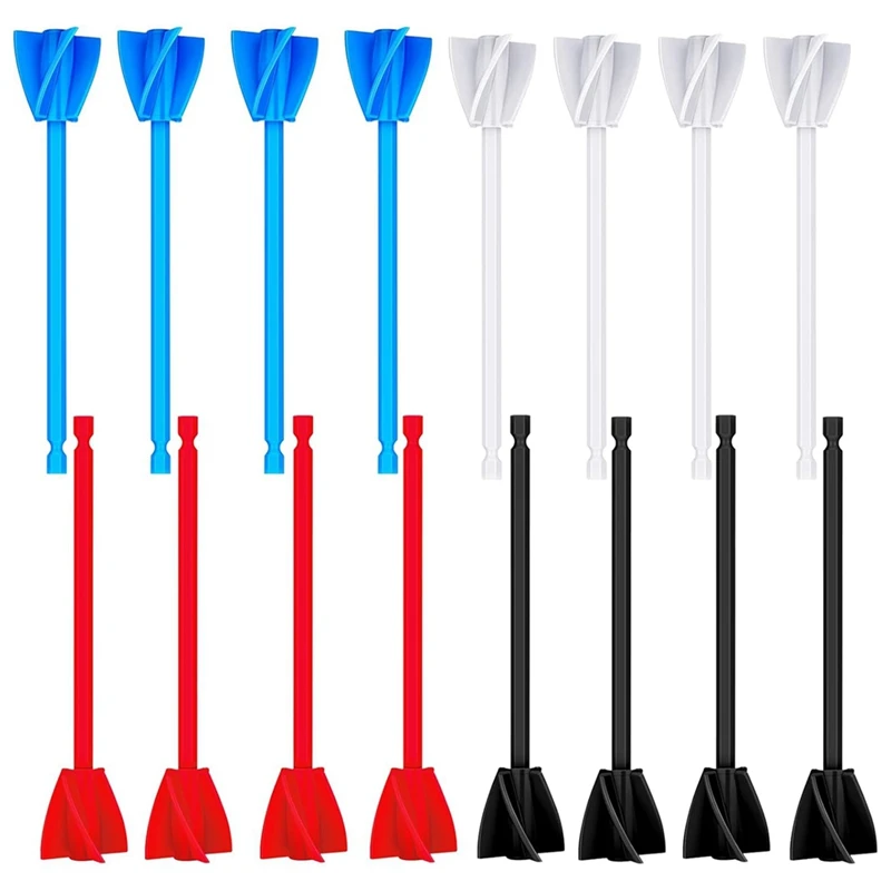 A23T 16Pcs Resin Mixer Paddles, Reusable Plastic Paint Mixer Drill Attachment, Helix Stirrer for Epoxy Paint