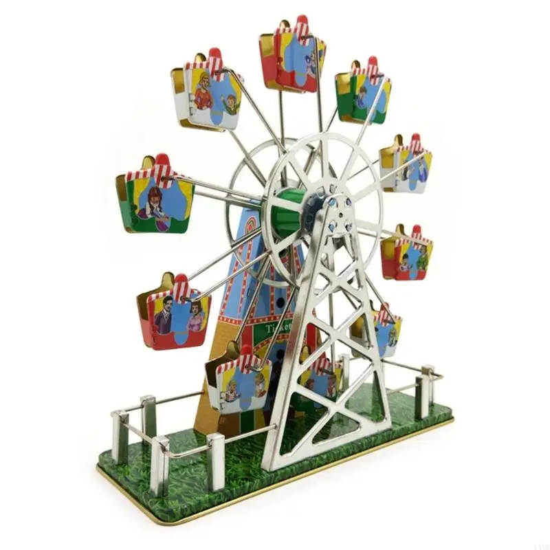 Y4UD Vintage Ferris Wheel Wind up Toy Music Box Creative Vintage Clockwork Toy