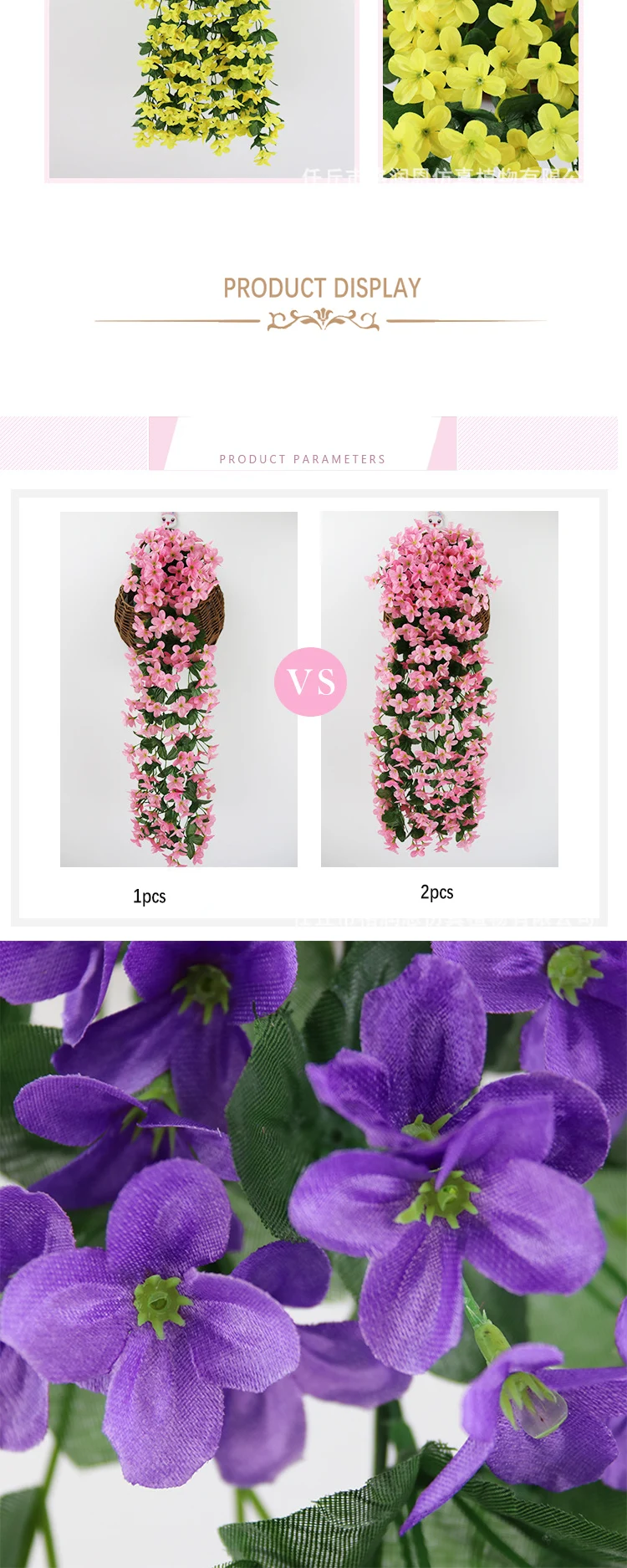 70cm Violette Künstliche Blume für Party, Hochzeit, Wohnzimmer, Festivaldekoration, DIY Hochzeits-Wandbehang, Orchideenblume – Detail 4
