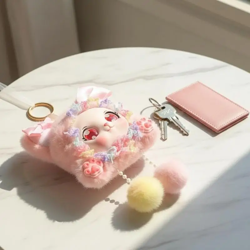Birthday Gift For Girls Kids Cute Soft Fluffy Bunny Keychain Vinyl Doll Pendants Perfect Backpack Decoration Stuffed Plush Toy