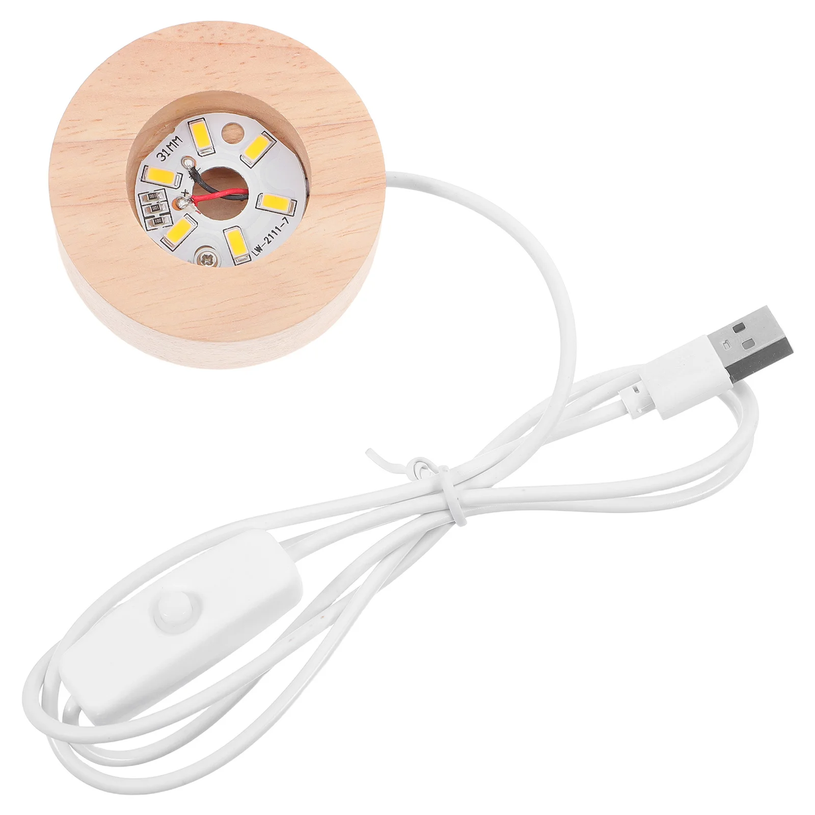 Night Light Base Wooden Crystal Balls Holder Round Lighted Display Rack for Glass Art LED Base Table Lamp Wood Craft Pedestal #1