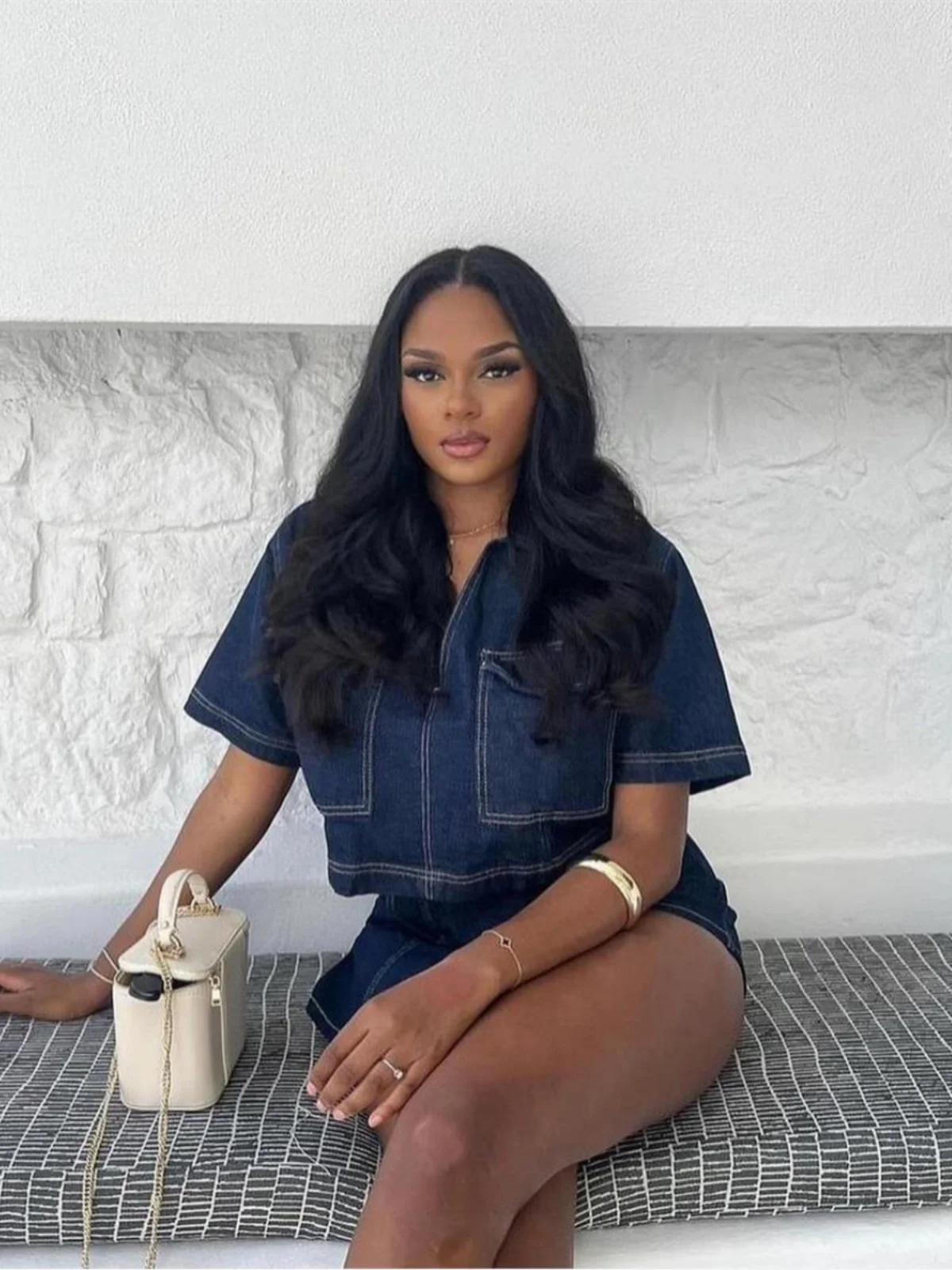 

Denim Culottes Top ort Skirt Faion Suit Women's Casual Wear Set Age 8-25 Autumn Season No Brand Registered Trademark