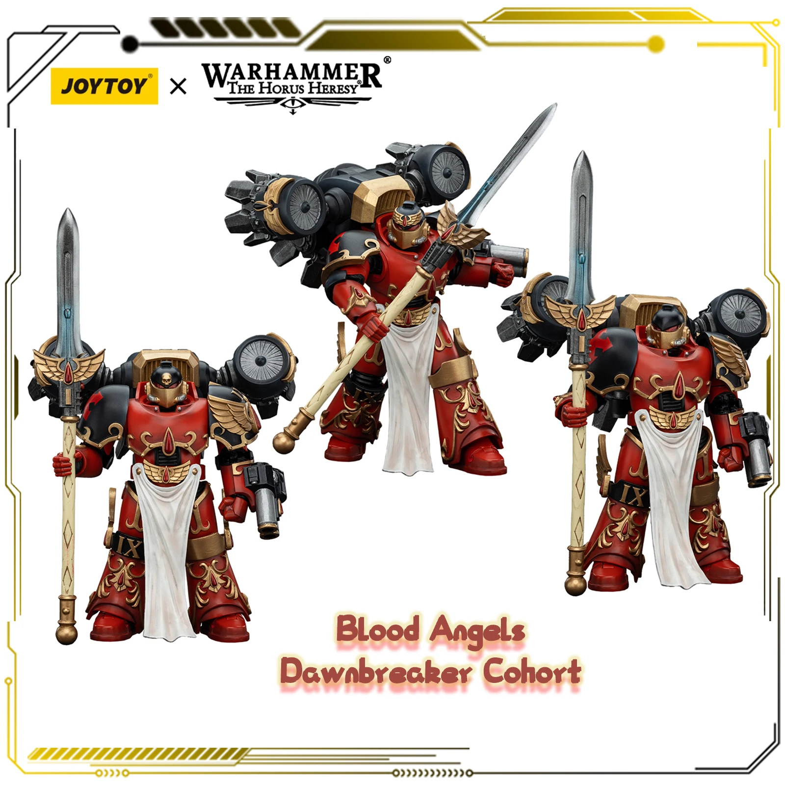 

JOYTOY Warhammer 40000 1/18 Action Figure 12.1cm Blood Angels Dawnbreaker Cohort Dawnbreaker Champion
