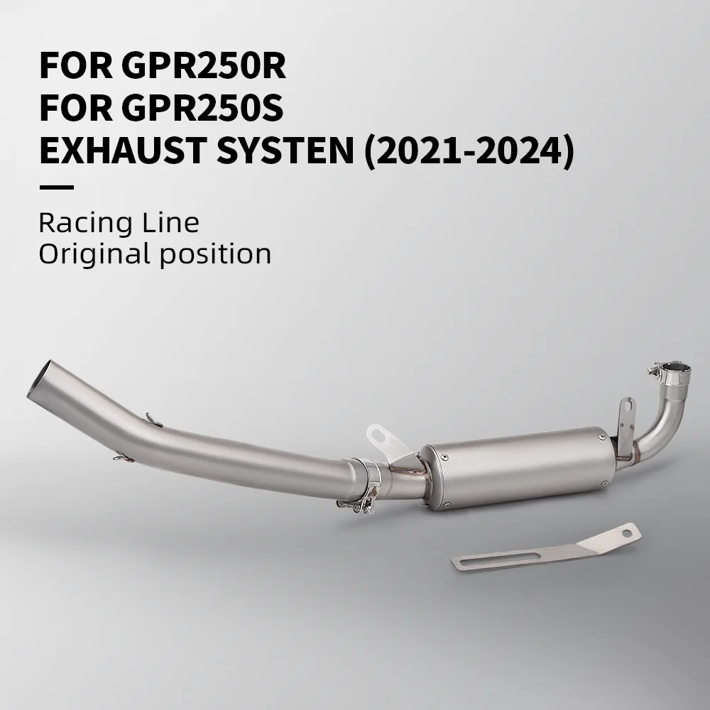 For Aprilia GPR250R GPR250S GPR250 2021 - 2024 Motorcycle Exhaust Escape Systems Side Row Slip On Middle Link Pipe 51mm Muffler