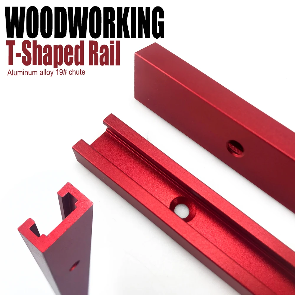 300-600mm T Track Chute 19 Type T-slot Miter Track Woodworking Tool Aluminium Alloy Guide Rail for Table Saw Workbench DIY Tool