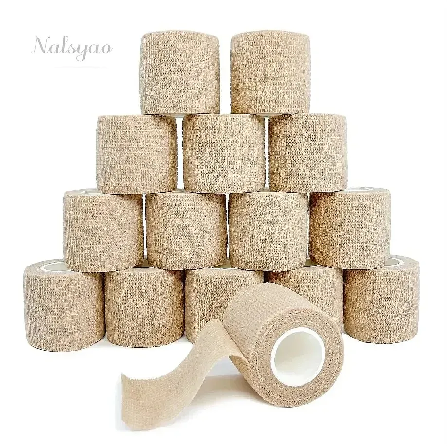 1roll 2.5/5/7.5/10cm*4.8m Non Woven Self Adhesive Elastic Cohesive Bandage for Sports Wrist Finger Leg Support First Aid