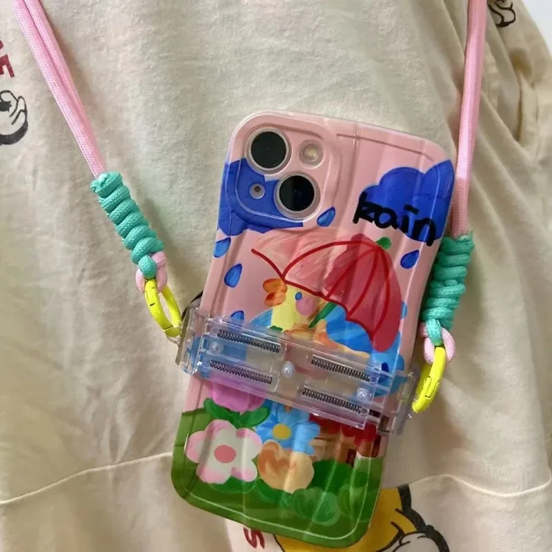 Süße Hangyodon Anime Kawaii Sanrio schöne Puppe Telefon zurück Clip niedlichen Cartoon Cross body Schulter Telefon kette Geschenke Spielzeug für Kinder