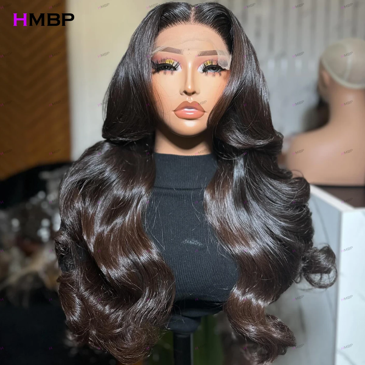 Body Wave 360 Hd Lace Front Wig Ombre Color Perruques Cheveux Humains Black Brown Glueless Lace Front Wig Human Hair For Women