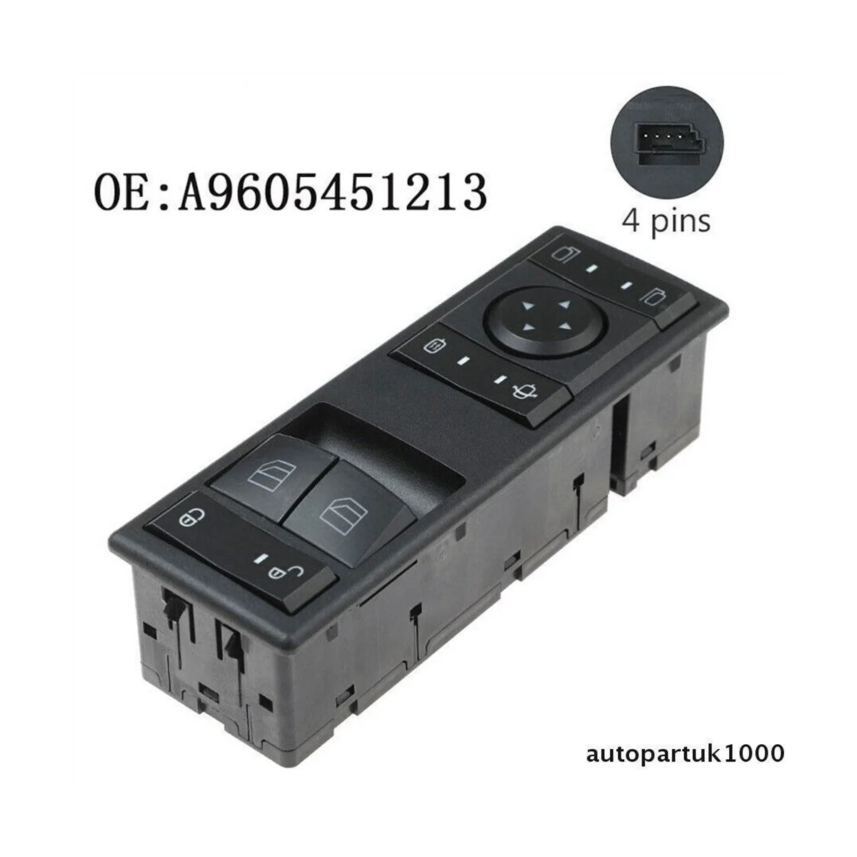 9605450813 Car Electric Power Window Control Switch Door Control Panel for Mercedes-Benz MP4 Truck 9605451213 9605450913