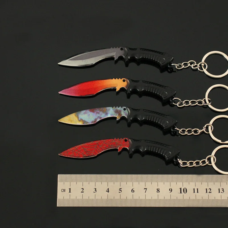 9-10cm CSGO Counter Strike Weapon Model Keychain for Men Multi CS GO Karambit Metal Pendant Key Ring Fans Collectible Jewelry