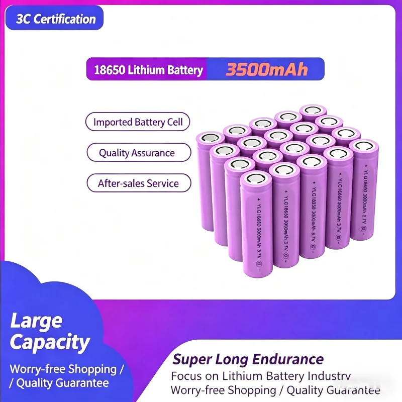 

25A High Discharge 18650 Battery 3.7V 3500mAh - Rechargeable Explosion-Proof Battery for Professional Power Tool Maintenance