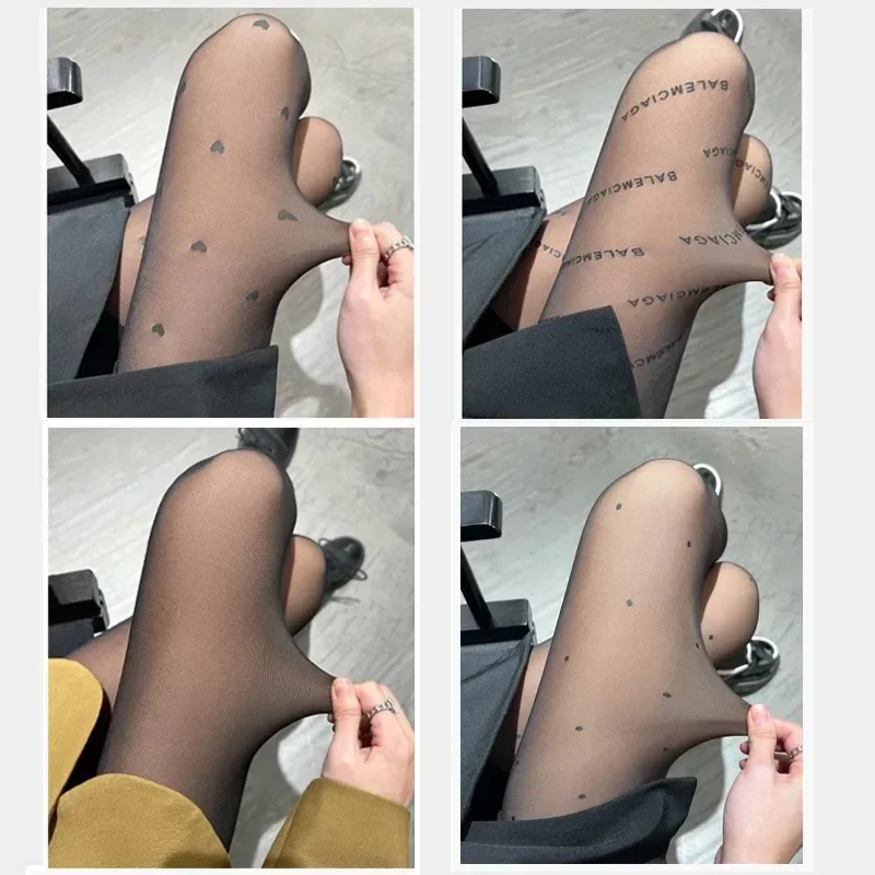 

New Women's Fleece Tights Sexy Print Stockings Winter Warm Leggings Fashion High-Elastic Thermal Pantyhose Skin Effect
