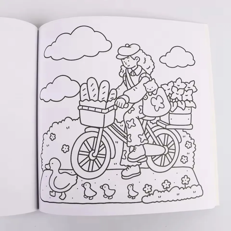 Cozy Atmosphere Relaxing Coloring Book for Adults and Teens Bold Easy-to-follow Patterns and Girl Moments image 5