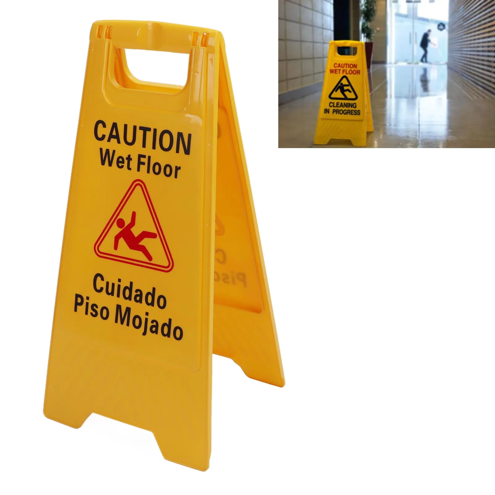 

12Pcs Wet Floor Sign Foldable A Frame Caution Floor Sign Double Sided Floor Sign Indoor Outdoor Accessories