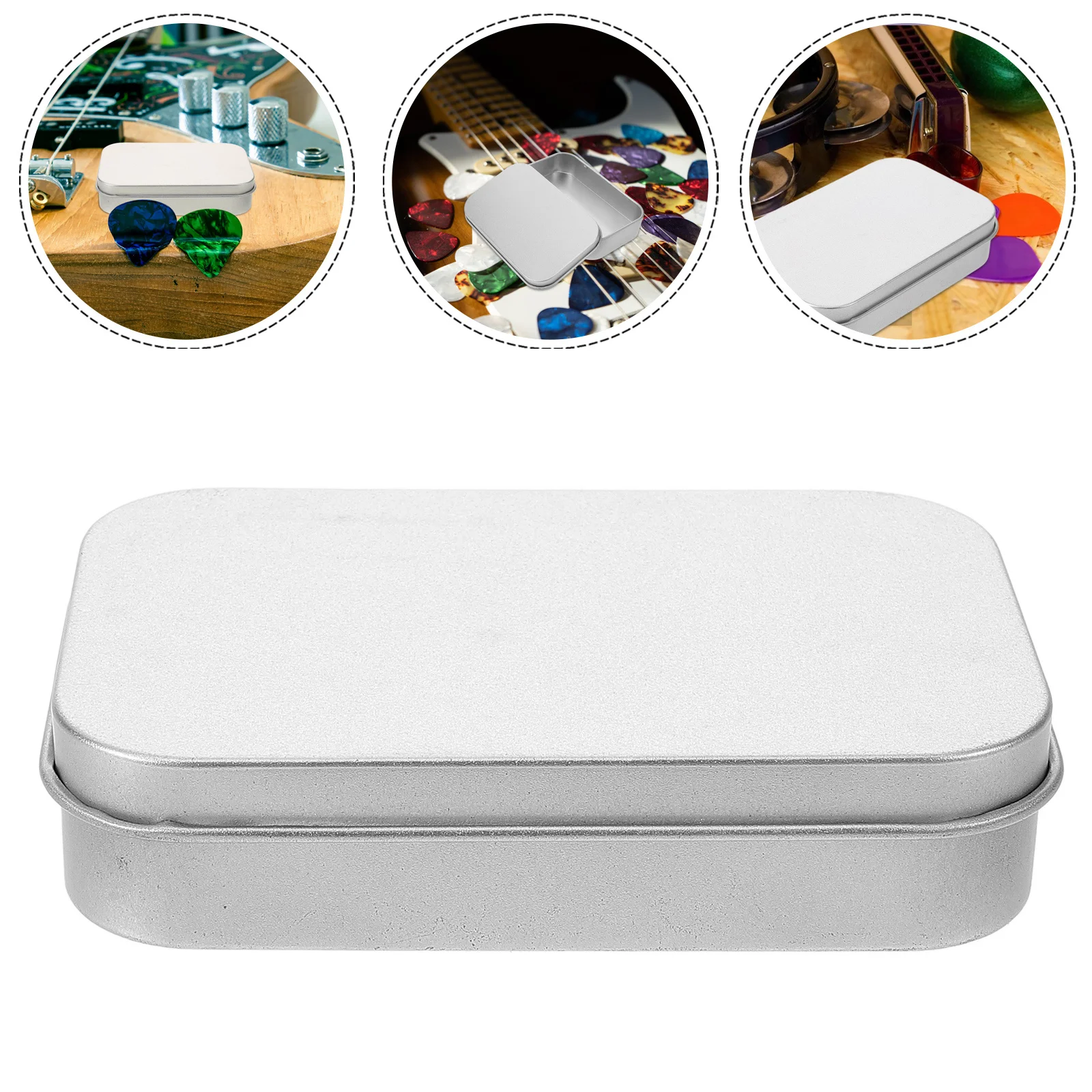 Estuche de púas de guitarra de Metal, caja de almacenamiento portátil de superficie lisa, soporte de púas, organizador de púas de guitarra ligero, protector