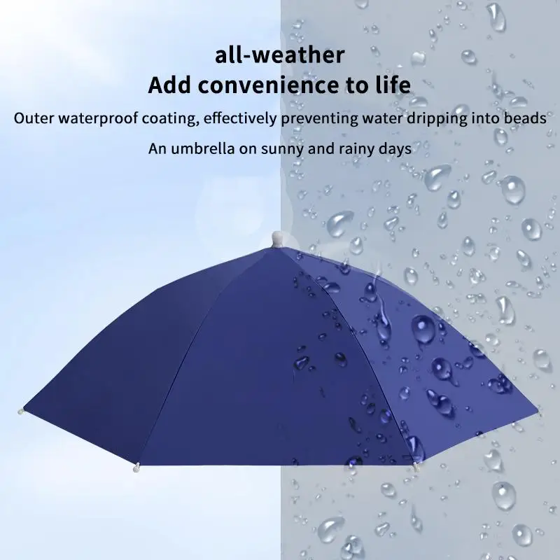Tragbarer, freihändiger Regenschirmhut mit UV-Schutz und regendichtem Design, perfekt zum Wandern, Angeln, Gärtnern und Camping. – Detail 2